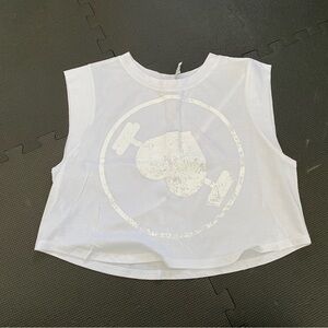 Wodbottom white crop tee, S